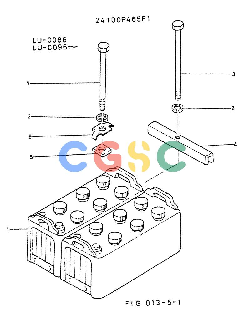 神钢零件查询(K935) - EXCAVATOR SUPPLEMENT ASN LU00154 (1/76-12/03) (01-005) - MOUNT ASSY, BATTERY (200AH) Kobelco