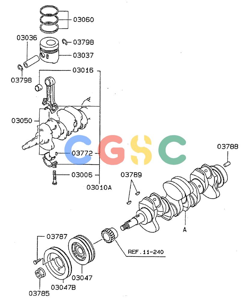 神钢零件查询(ED190LC) - BLADE RUNNER EXCAVATOR/DOZER BTW YL02U0101 - YL03U0135 (1/02-12/06) (07-011) - PISTON, CONNROD & CRANKSHAFT Kobelco