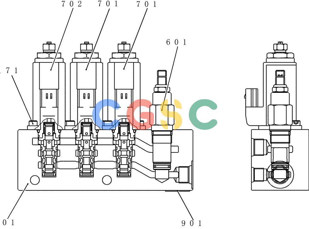纽荷兰零件查询(E80BMSR) - CRAWLER EXCAVATOR ASN LF05-04001 - (N8TA18060) (HC852[1]) - VALVE ASSY, SOLENOID New Holland Constructuion
