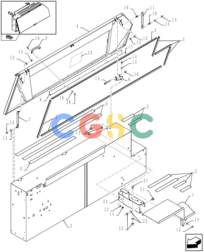凯斯零件查询(LBX432S) - BIG RECTANGULAR BALER (3/03-12/08) (08.007[01]) - TWINE BOX, RH Case Agriculture