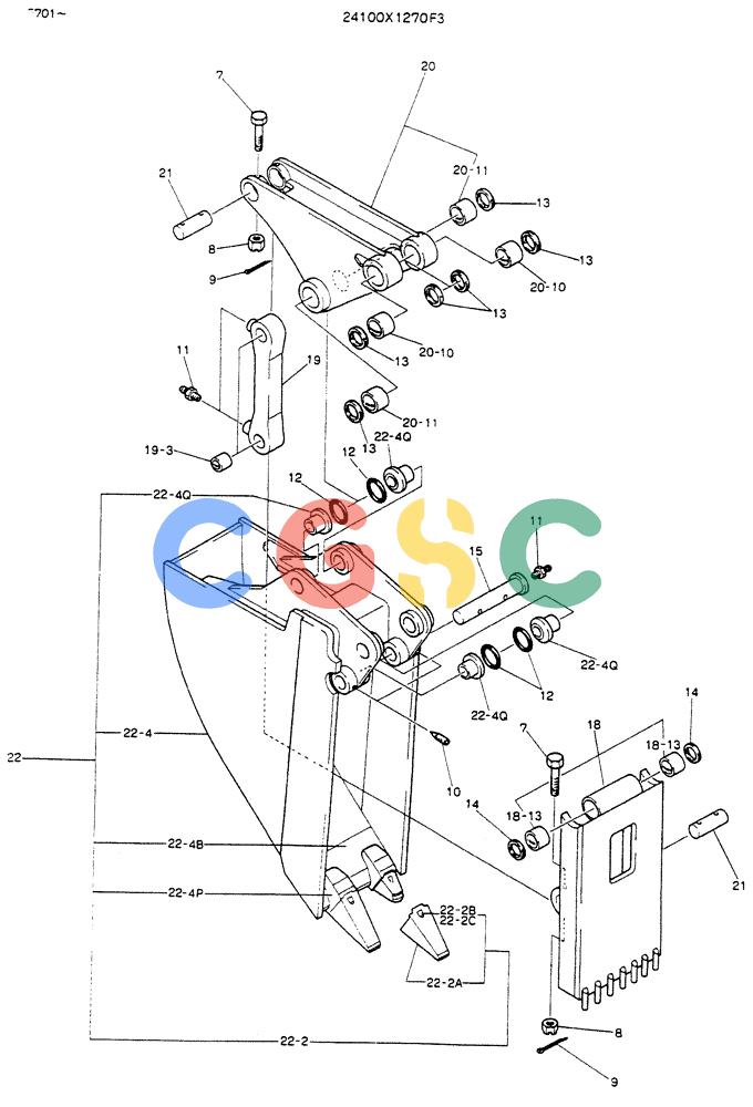 神钢零件查询(K903C) - EXCAVATOR ASN LE5701 (1/87-12/03) (08-013) - BUCKET ASSY, EJECTOR Kobelco