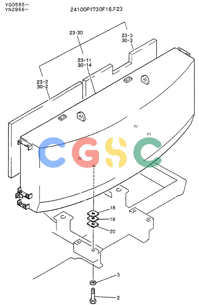 神钢零件查询(K907LC) - MARK II EXCAVATOR ASN YQ0565 (GLOBAL) (1/87-12/03) (01-005) - COUNTER-WEIGHT ASSY (24100P1730F16) Kobelco