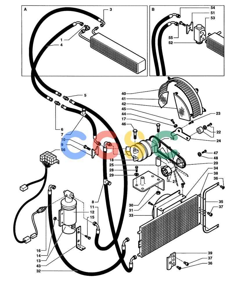 纽荷兰零件查询(DC100) - CRAWLER DOZER (N.A. VERSION) (4/00-) (9.650[04]) - AIR-CONDITIONER SYSTEM DC70 - DC80 - DC100 New Holland Constructuion