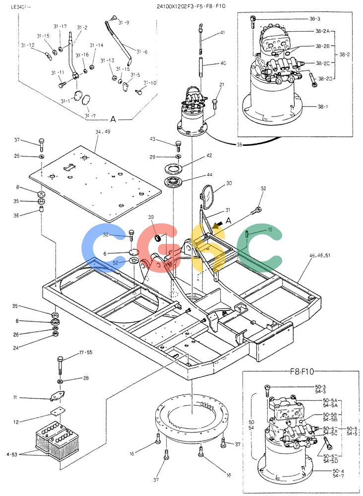 神钢零件查询(K903B) - EXCAVATOR ASN LE3401 (1/85-12/03) (01-002) - FRAME ASSY, UPP (FOR SILENCE) Kobelco