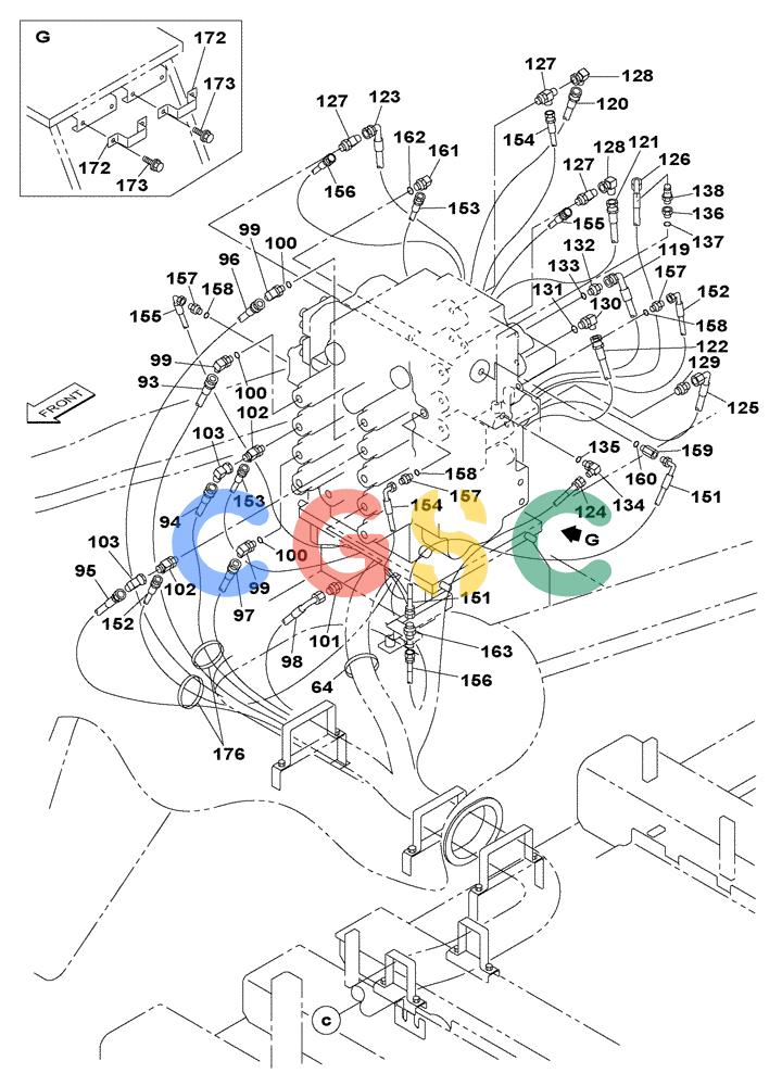 纽荷兰零件查询(E805) - CRAWLER EXCAVATOR TIER 3 (7/06-) (08-032-01[01]) - HYDRAULIC CIRCUIT - ATTACHMENT CONTROL VALVE PILOT (WITH VALVE, PRESSURE RELIEF) New Holland Constructuion