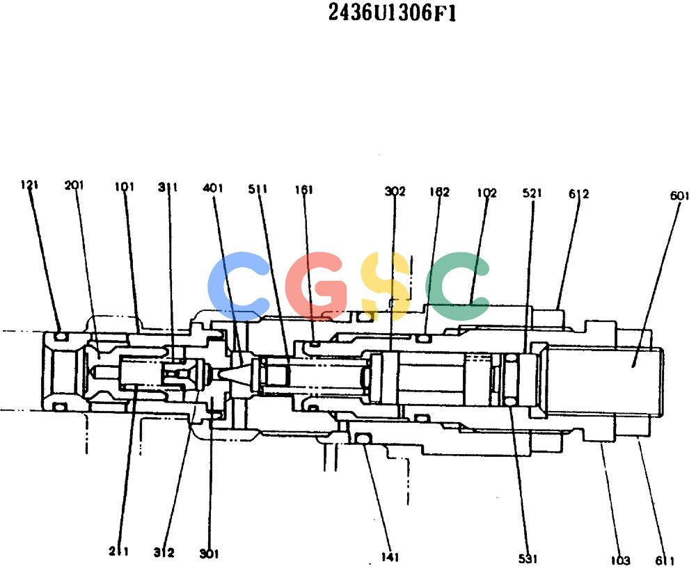 神钢零件查询(MD200BLC) - EXCAVATOR ASN YQ0565 (1/80-12/06) (11-115) - VALVE ASSY, MAIN RELIEF Kobelco
