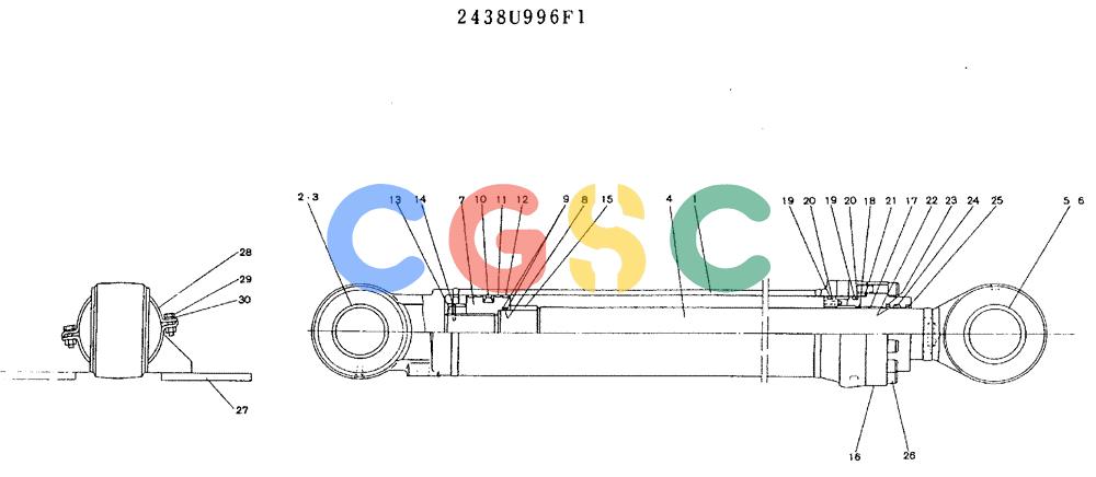 神钢零件查询(MD200BLC) - EXCAVATOR ASN YQU0001 (1/80-12/06) (11-021) - CYLINDER ASSY (BOOM) - 2438U996F1 Kobelco