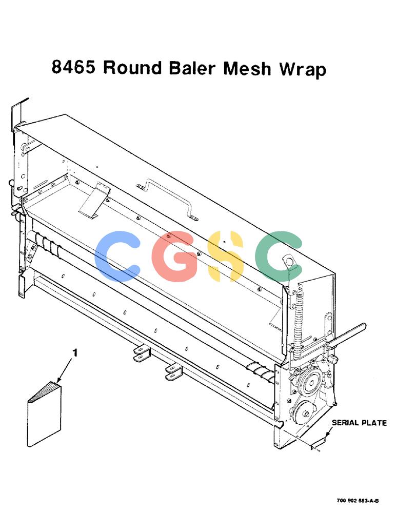 凯斯零件查询(8465T) - CASE IH ROUND BALER W/TRACTOR HYDRAULICS (1/91-12/97) (9-37) - MESH WRAP SERIAL PLATE LOCATION, 8465 ROUND BALER MESH WRAP Case Agriculture