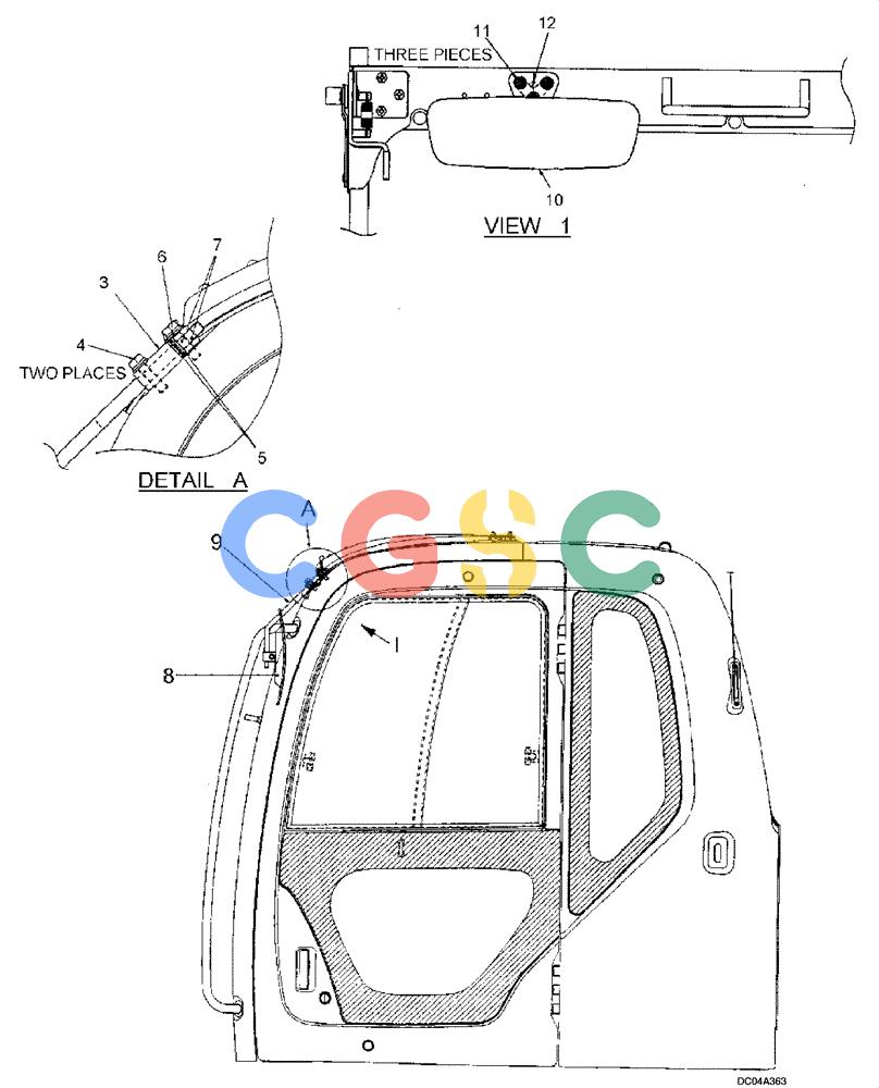 纽荷兰零件查询(EH215) - CRAWLER EXCAVATOR (9/03-) (09 -52[00]) - MIRROR INSTALLATION (STANDARD) New Holland Constructuion