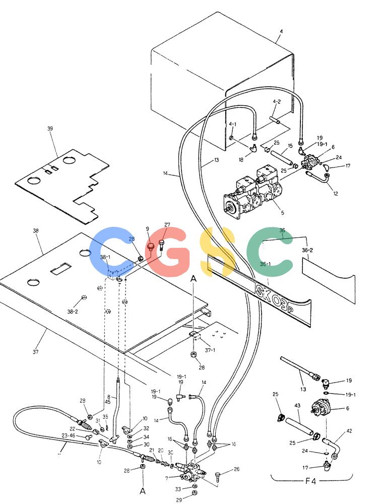 神钢零件查询(K903B) - EXCAVATOR ASN LE3401 (1/85-12/03) (11-010) - CONTROL ASSY (DOZER), P/N 24100J4893F2 Kobelco