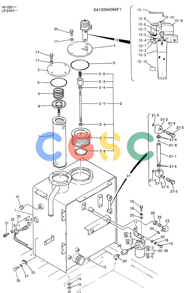 神钢零件查询(K905LC) - MARK II EXCAVATOR BTW YP1001 - YP1281 (1/87-12/03) (01-006) - TANK ASSY, HYDR Kobelco
