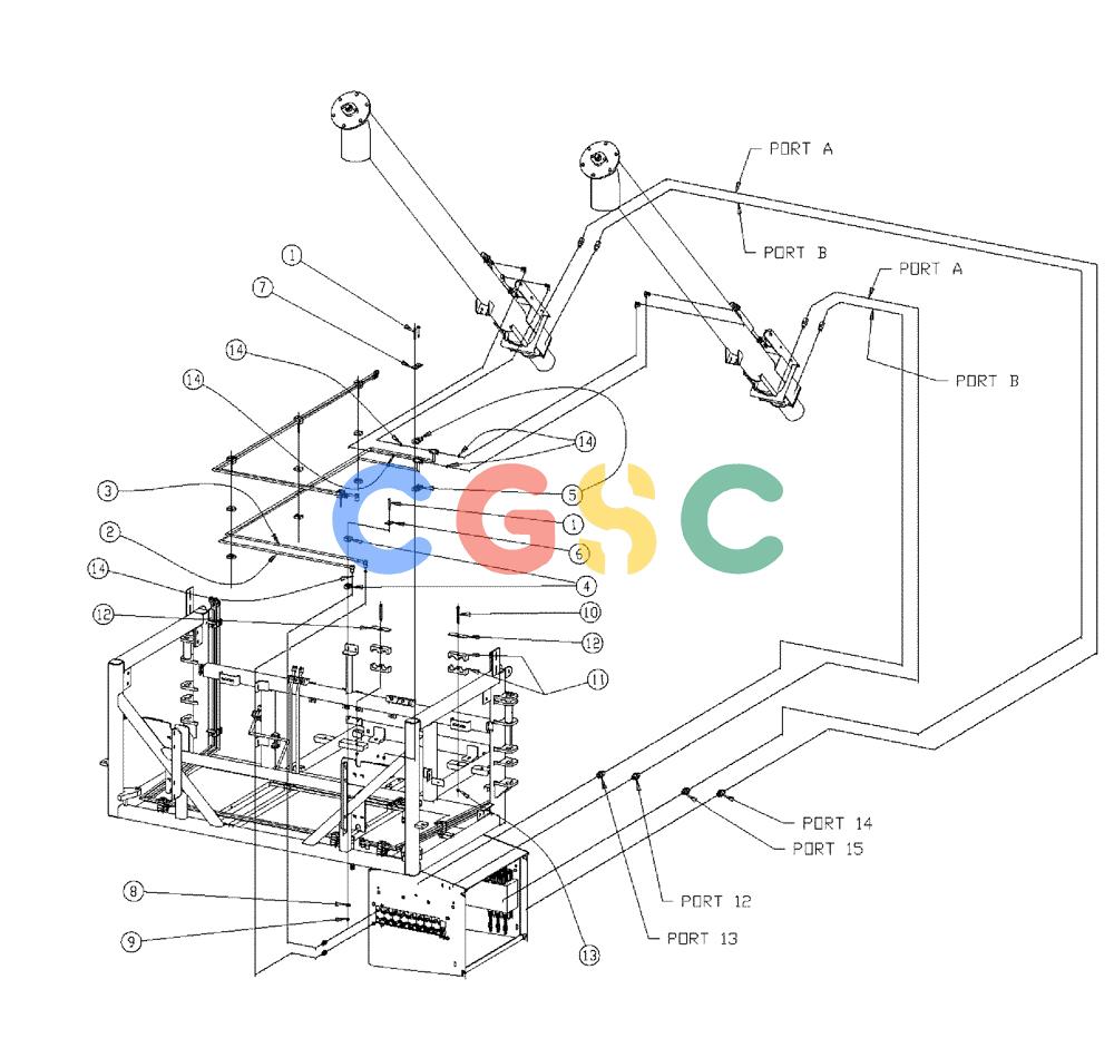 凯斯零件查询(438) - FLEX-AIR APPLICATOR - 1999 (2/99-3/03) (04-006) - 6" AUGER HYDRAULIC TUBES GROUP Case Agriculture