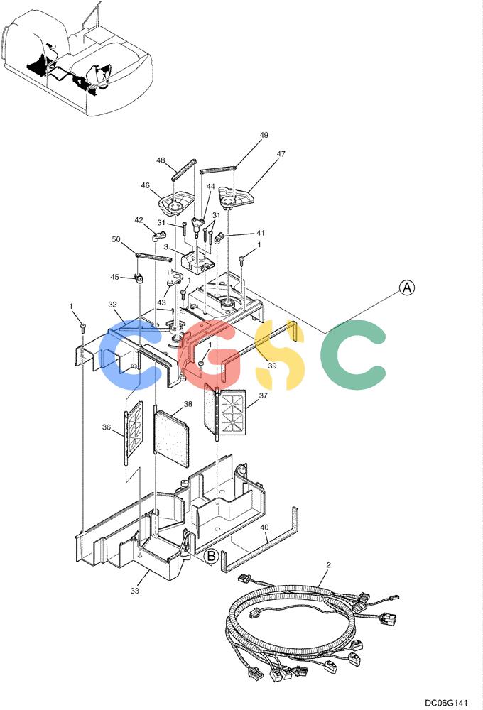 纽荷兰零件查询(E215B) - CRAWLER EXCAVATOR - TIER 3 (NA) - ASN N7DA21001 (1/07-) (1.076[00]) - CONDITIONER ASSEMBLY, AIR (YN20M00107F2), FIGURE 1 OF 2 New Holland Constructuion