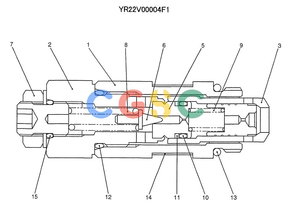 纽荷兰零件查询(E235SRLC) - CRAWLER EXCAVATOR BTW YU04-00837 - YU04-01417 (07-038) - VALVE ASSY, RELIEF New Holland Constructuion