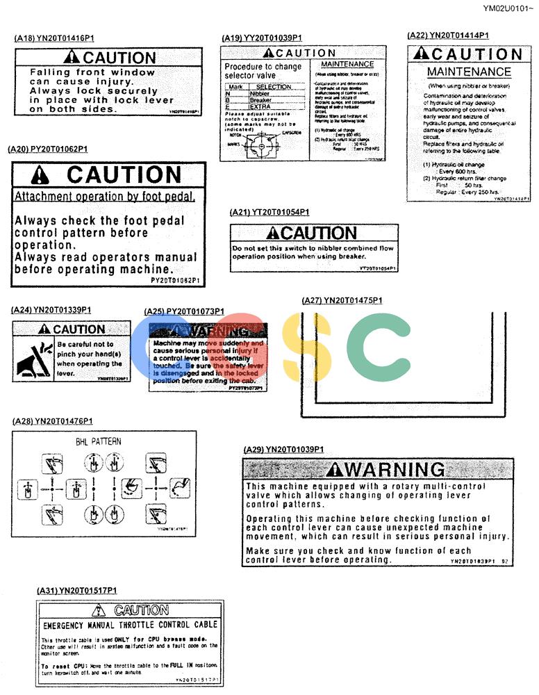 神钢零件查询(SK160LC) - DYNAMIC ACERA EXCAVATOR 11/2000 ASN YM02U0101 (11/00-12/02) (06-002 [04]) - NAME PLATE INSTAL (CAB) Kobelco
