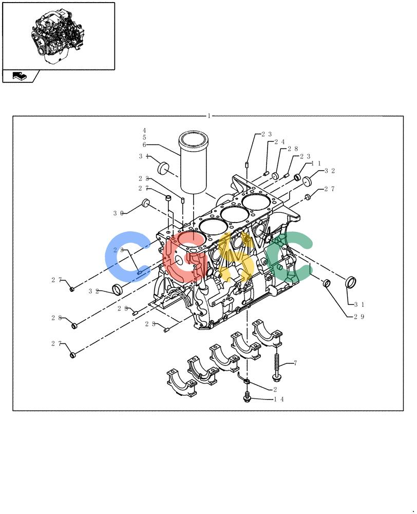 纽荷兰零件查询(E235BSR) - CRAWLER EXCAVATOR (5/07-) (0.040[01]) - CRANKCASE New Holland Constructuion