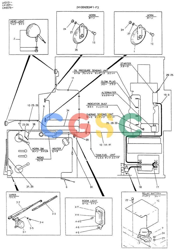神钢零件查询(K904DL) - EXCAVATOR ASN LX1201 (1/84-12/03) (08-038[01]) - WIRING ASSY, ELEC Kobelco