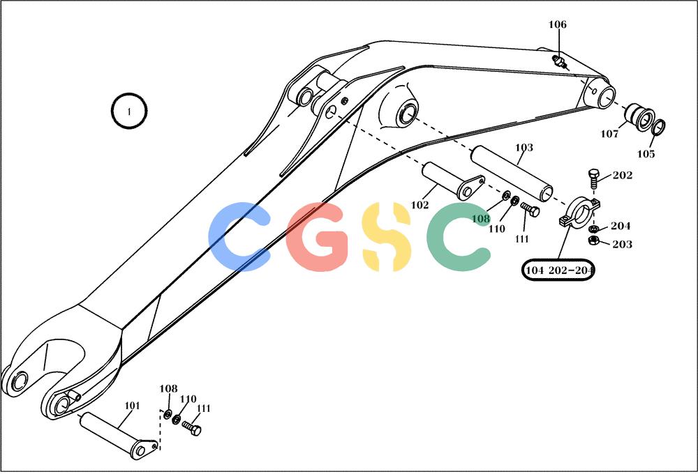 纽荷兰零件查询(EC450) - CRAWLER EXCAVATOR (SN: 750001-UP) (11/99-) (60.150[002]) - MONOBLOC BOOM INSTALL.MATERIAL 7,7M (S/N 750002-UP) New Holland Constructuion