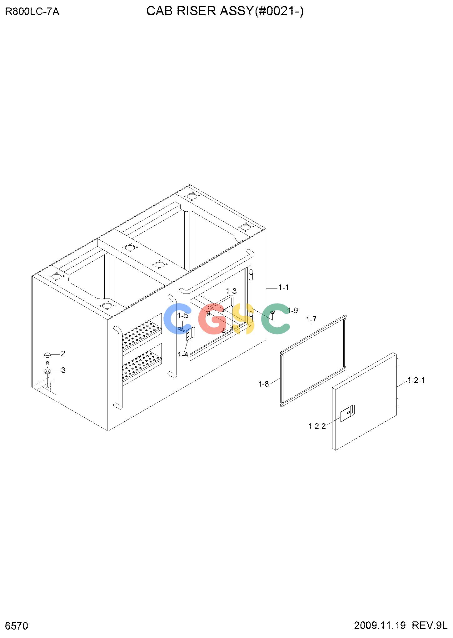 现代零件查询R800LC-7A CAB RISER ASSY(#0021-)EPC Hyundai 