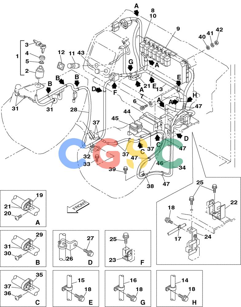 纽荷兰零件查询(E805) - CRAWLER EXCAVATOR (1/05-) (04-009-00[01]) - ELECTRICAL CIRCUIT - OPERATORS COMPARTMENT New Holland Constructuion