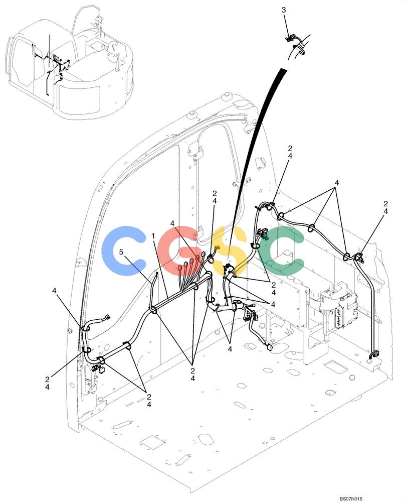 纽荷兰零件查询(E135B) - CRAWLER EXCAVATOR TIER 3 - ASN YH05-07001 (N8TA13006) (1/08-) (02-69[00]) - HARNESS ASSEMBLY, CAB (YB14E00018F1) New Holland Constructuion