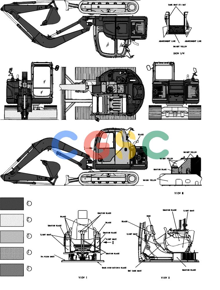 纽荷兰零件查询(E80BMSR) - CRAWLER EXCAVATOR ASN LF05-04001 - (N8TA18060) (006-17[1]) - PAINT COLOR New Holland Constructuion