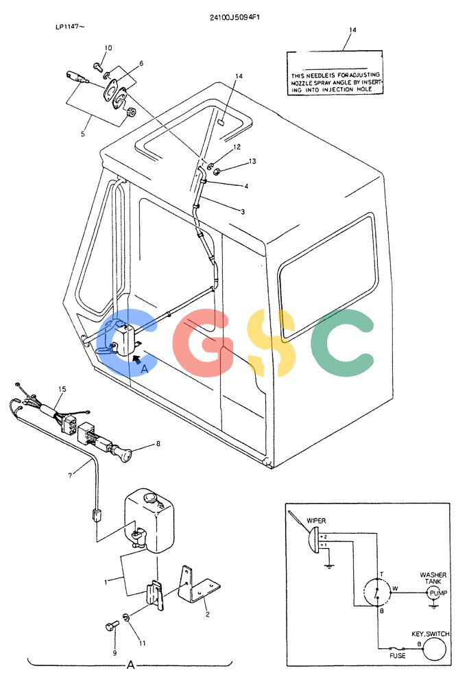 神钢零件查询(K905LC) - EXCAVATOR BTW YP0115 - YP0301 (1/85-12/03) (06-031) - WASHER ASSY, WINDOW (P/N-24100J5094F1) Kobelco