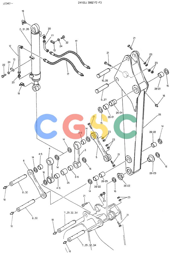神钢零件查询(K903B) - EXCAVATOR ASN LE3401 (1/85-12/03) (09-002) - ARM ASSY, 1.7M Kobelco