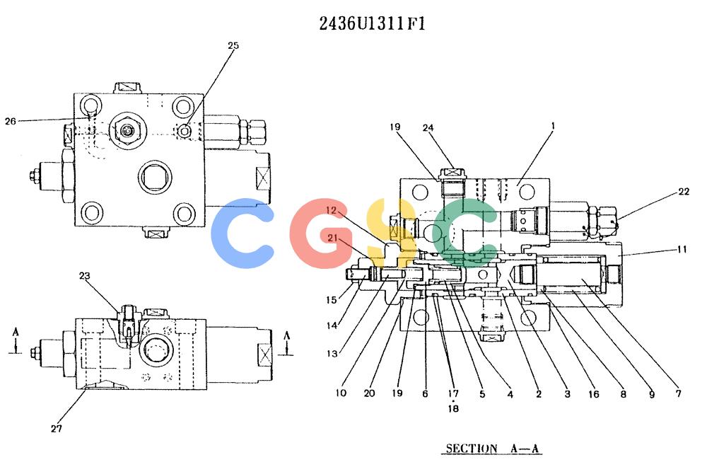神钢零件查询(K907LC) - MARK II EXCAVATOR ASN YQ0565 (GLOBAL) (1/87-12/03) (11-037) - VALVE ASSY, HOLDING Kobelco