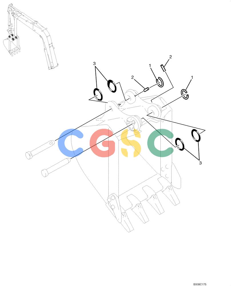 纽荷兰零件查询(E70BSR) - COMPACT CRAWLER EXCAVATOR BTW YT05-15001 - 18000 (NA) (4/08-) (04-09-00[00]) - BUCKET INSTALLATION (YR61B00005F1) New Holland Constructuion