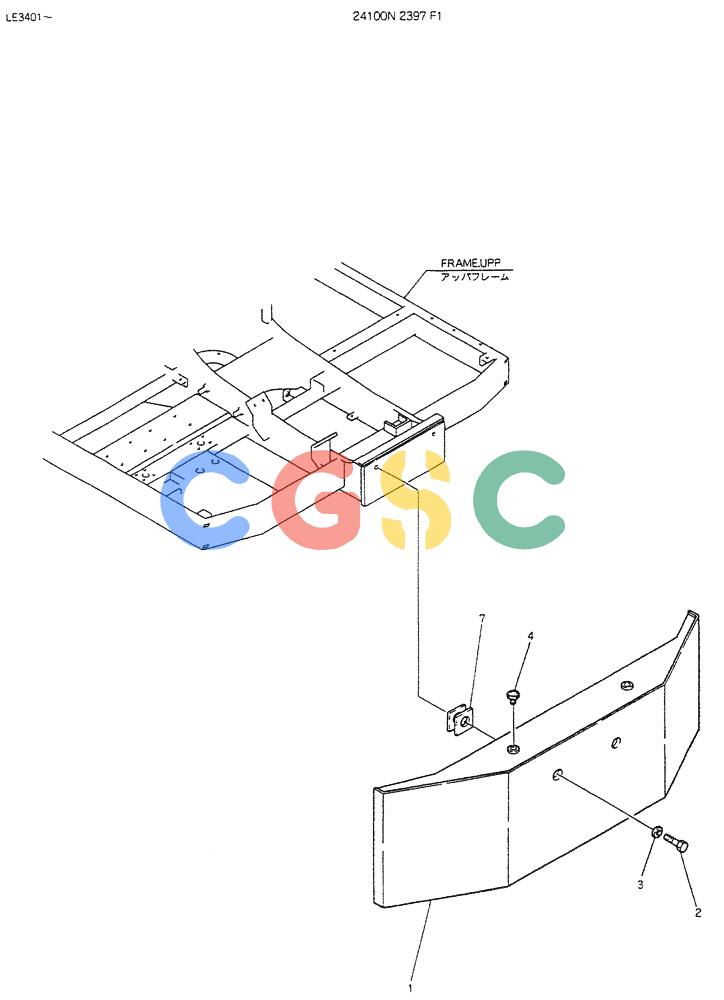 神钢零件查询(K903B) - EXCAVATOR ASN LE3401 (1/85-12/03) (01-003) - COUNTER-WEIGHT ASSY P/N 24100N2397F1 Kobelco