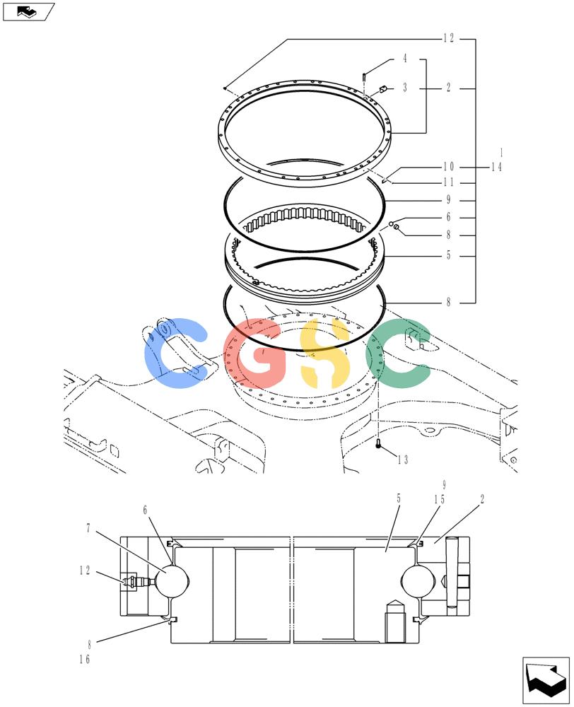 神钢零件查询(ED150-2) - BLADE RUNNER EXCAVATOR/DOZER ASN LH01-01001 (1/09-12/12) (02-003[00]) - SLEWING RING ASSEMBLY Kobelco