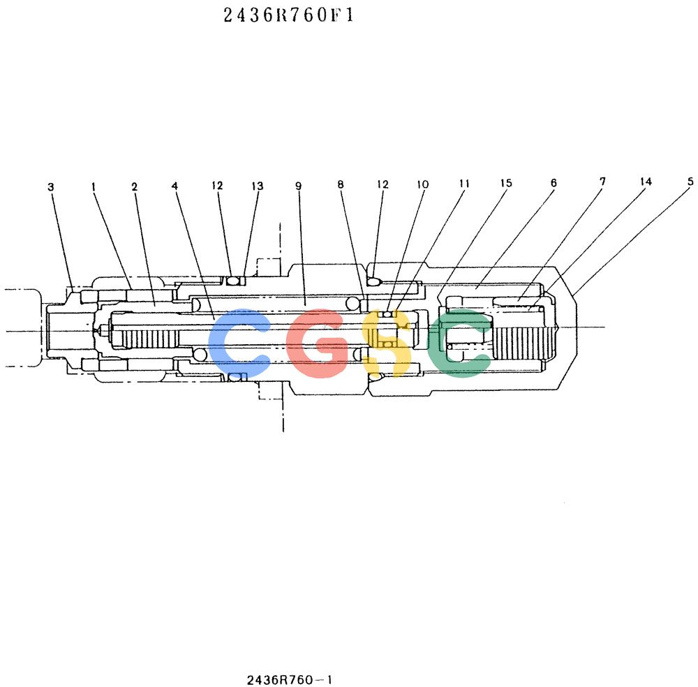 神钢零件查询(K907LC) - MARK II EXCAVATOR BTW YQ0101 - YQ0564 (1/87-12/03) (11-007) - VALVE ASSY, RELIEF 2436R760F1 Kobelco