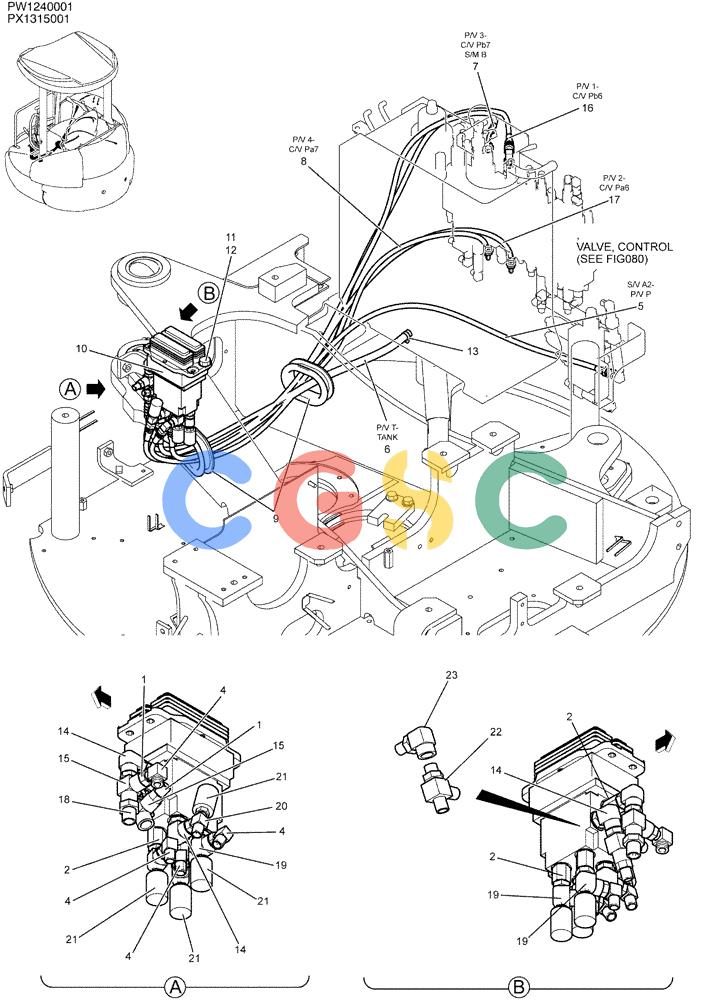 纽荷兰零件查询(E35SR) - COMPACT CRAWLER EXCAVATOR ASN PX13-15001 (N6TN61732) (NA) (1/06-) (05-009) - CONTROL LINES, PROPEL (NIBBLER & BREAKER & TRAVEL ALARM) New Holland Constructuion
