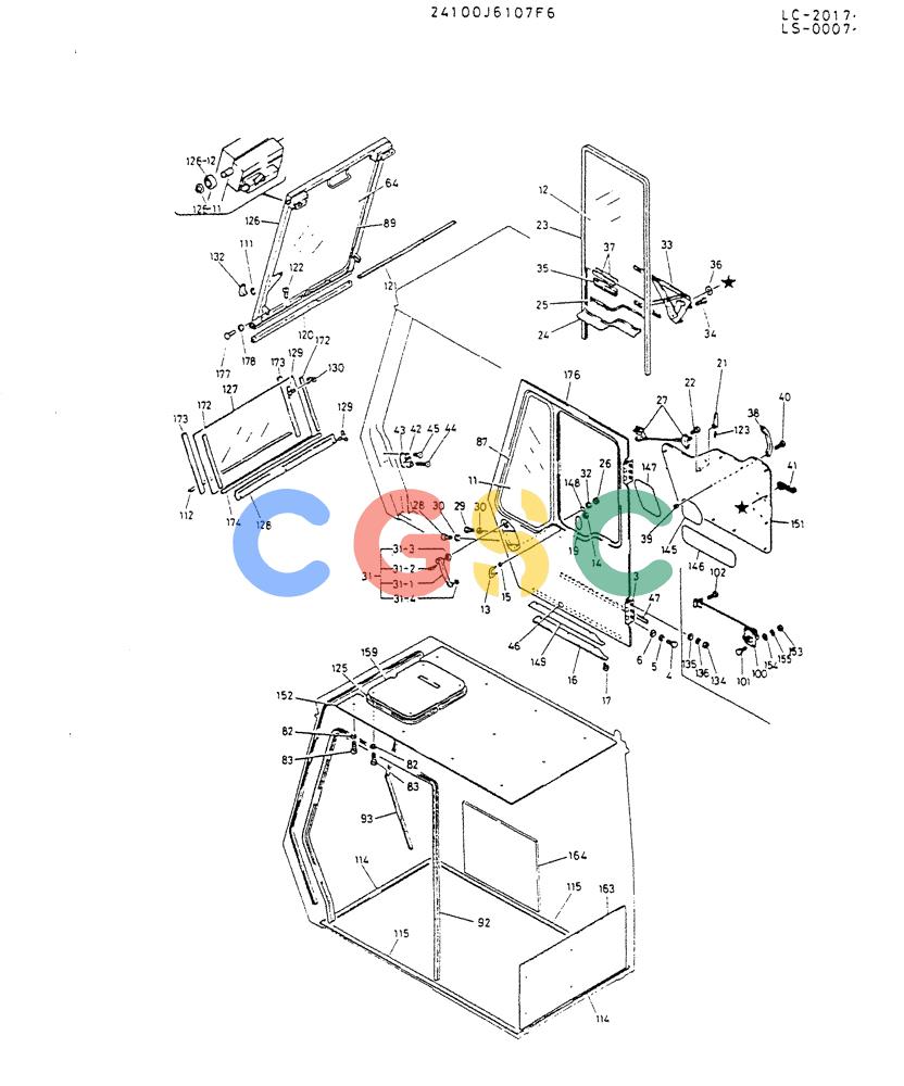 神钢零件查询(K916LC) - EXCAVATOR ASN YS0119 (1/87-12/03) (02-006[02]) - CAB ASSY(FOR NORTH AMERICA) Kobelco