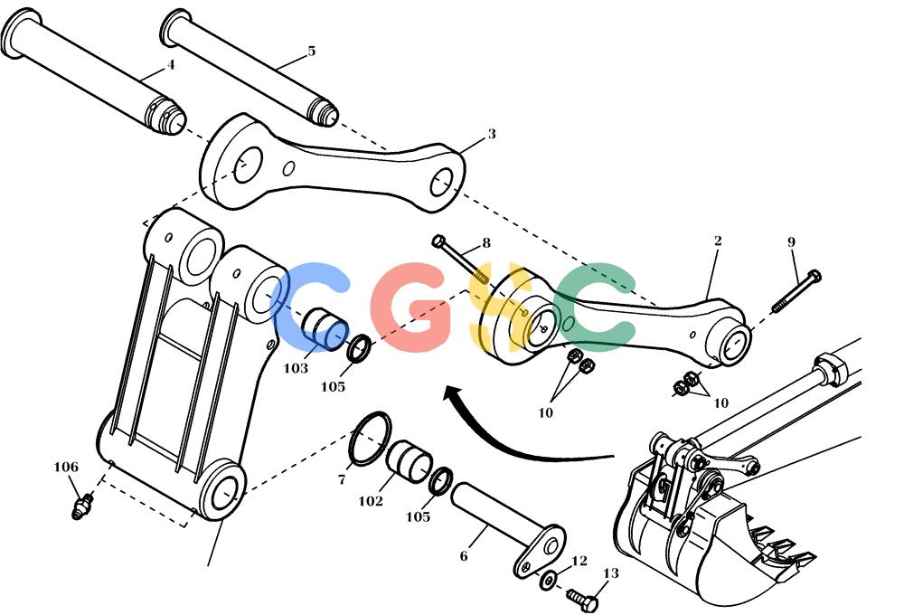 纽荷兰零件查询(EC240) - CRAWLER EXCAVATOR (5/00-) (62.010[001]) - TOGGLE/LINKAGE INSTALL.MATERIAL (S/N 724002-724027) New Holland Constructuion