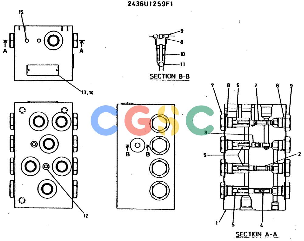 神钢零件查询(MD400LC) - EXCAVATOR BTW YS0101 - YS0200 (1/80-12/06) (09-030) - VALVE ASSY, SHUTTLE Kobelco