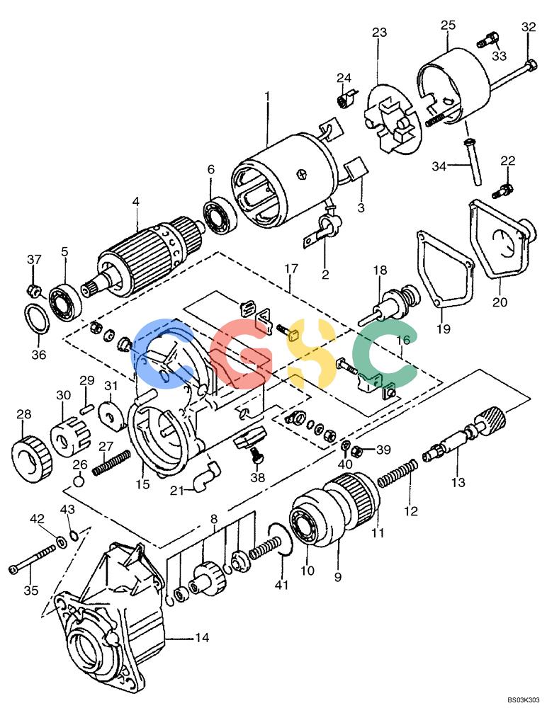 纽荷兰零件查询(DC75) - CRAWLER DOZER (8/04-) (04-01) - STARTER New Holland Constructuion