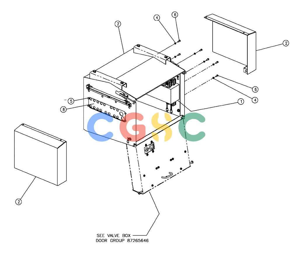 凯斯零件查询(FLX810) - FLEX-AIR APPLICATOR (10/03-8/09) (02-018) - VALVE BOX GROUP, DOUBLE BIN Case Agriculture