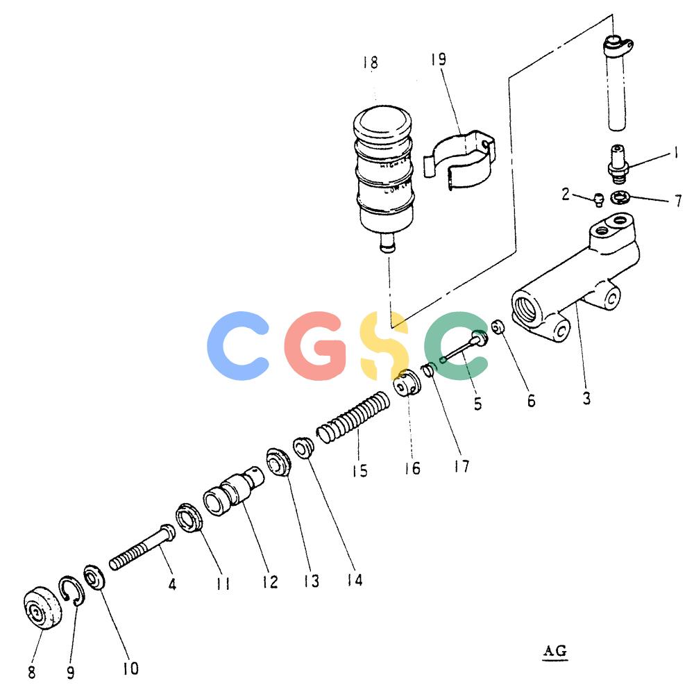 神钢零件查询(65R5P) - MITSUBISHI DIESEL ENGINE - LK300A WHEEL LOADER (1/06-12/06) (14-005) - CLUTCH MASTER CYLINDER Kobelco