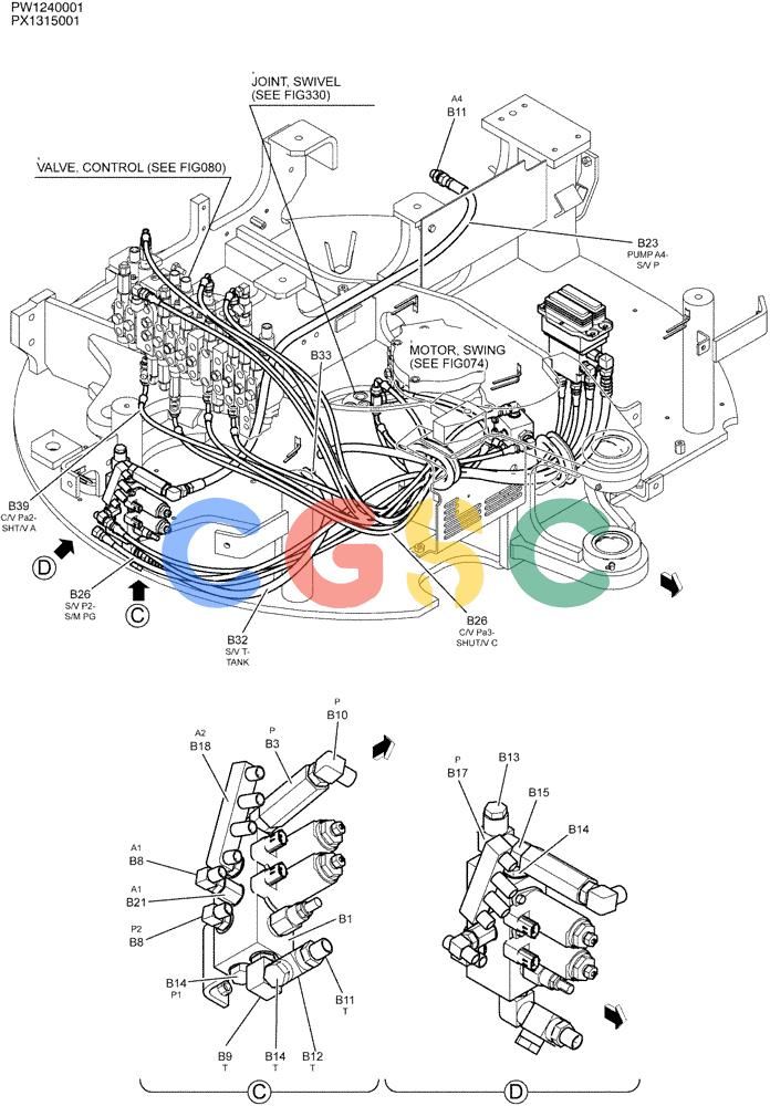 纽荷兰零件查询(E35SR) - COMPACT CRAWLER EXCAVATOR ASN PX13-15001 (N6TN61732) (NA) (1/06-) (01-034[02]) - CONTROL LINES, REMOTE New Holland Constructuion