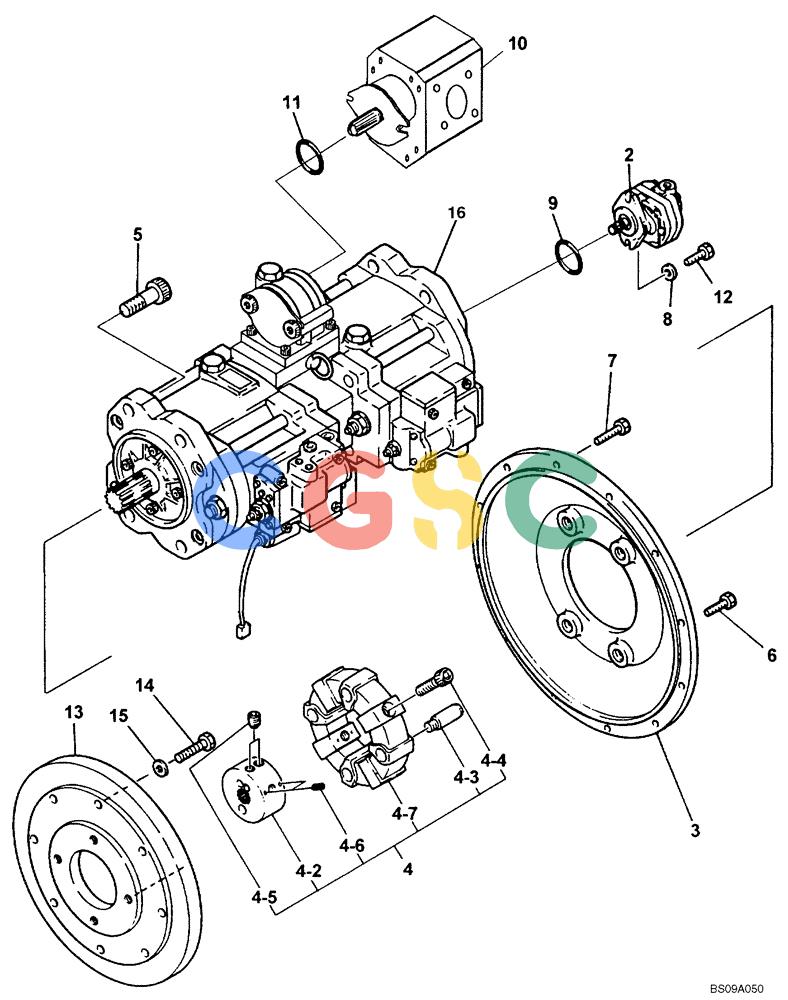 神钢零件查询(ED180) - BLADE RUNNER EXCAVATOR/DOZER ASN YLU0001 (1/99-12/01) (05-003) - POWER TAKE-OFF ASSEMBLY (24100N10106F2) Kobelco