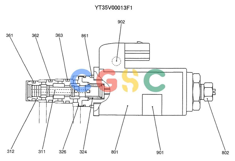 纽荷兰零件查询(E235SRLC) - CRAWLER EXCAVATOR BTW YU04-00837 - YU04-01417 (07-044) - VALVE ASSY, SOLENOID New Holland Constructuion