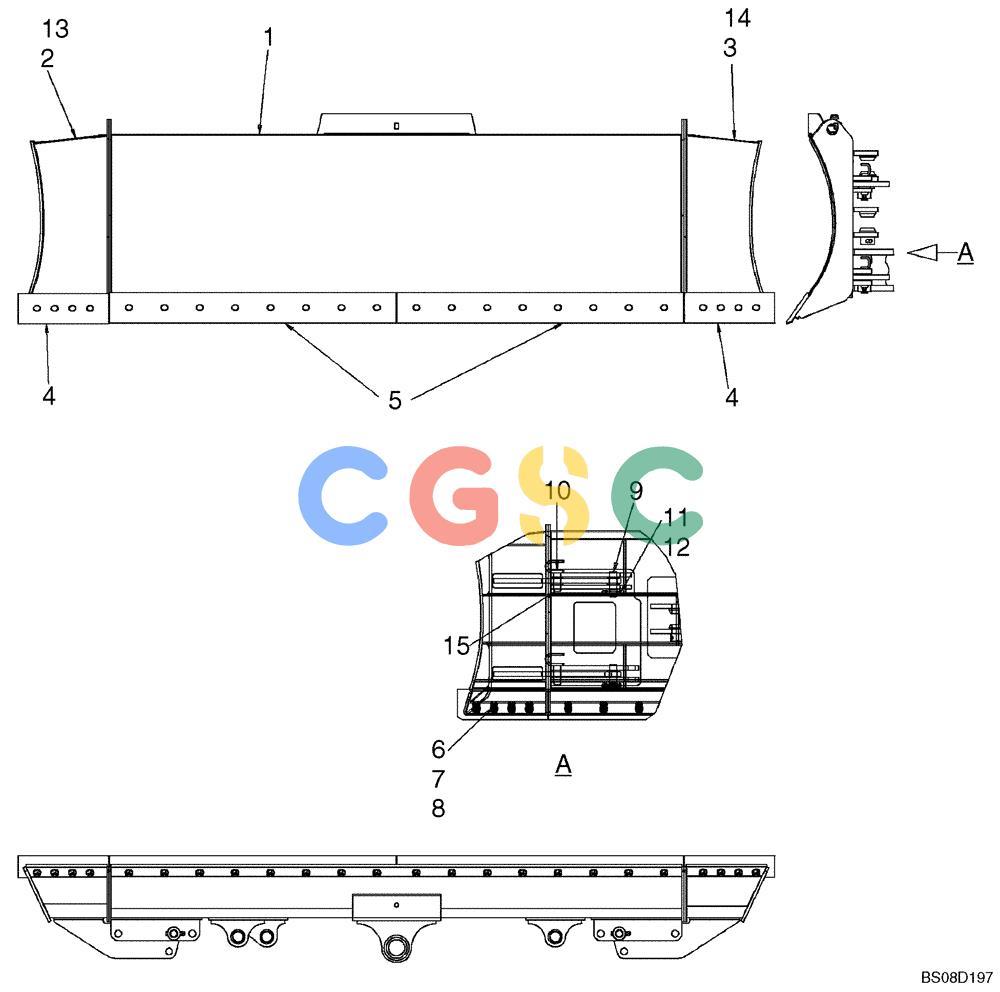 神钢零件查询(ED150-1E) - BLADE RUNNER EXCAVATOR/DOZER ASN YL05-00555 (11/03-12/04) (02-017-01[01]) - DOZER BLADE ASSEMBLY (YY63TU1001F1 & YY63TU1001F2) Kobelco
