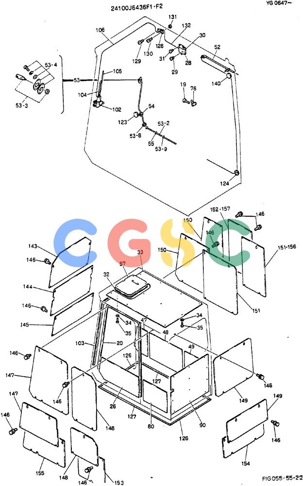 神钢零件查询(MD180LC) - EXCAVATOR ASN YG0647 (1/80-12/06) (02-002[02]) - CAB ASSY Kobelco