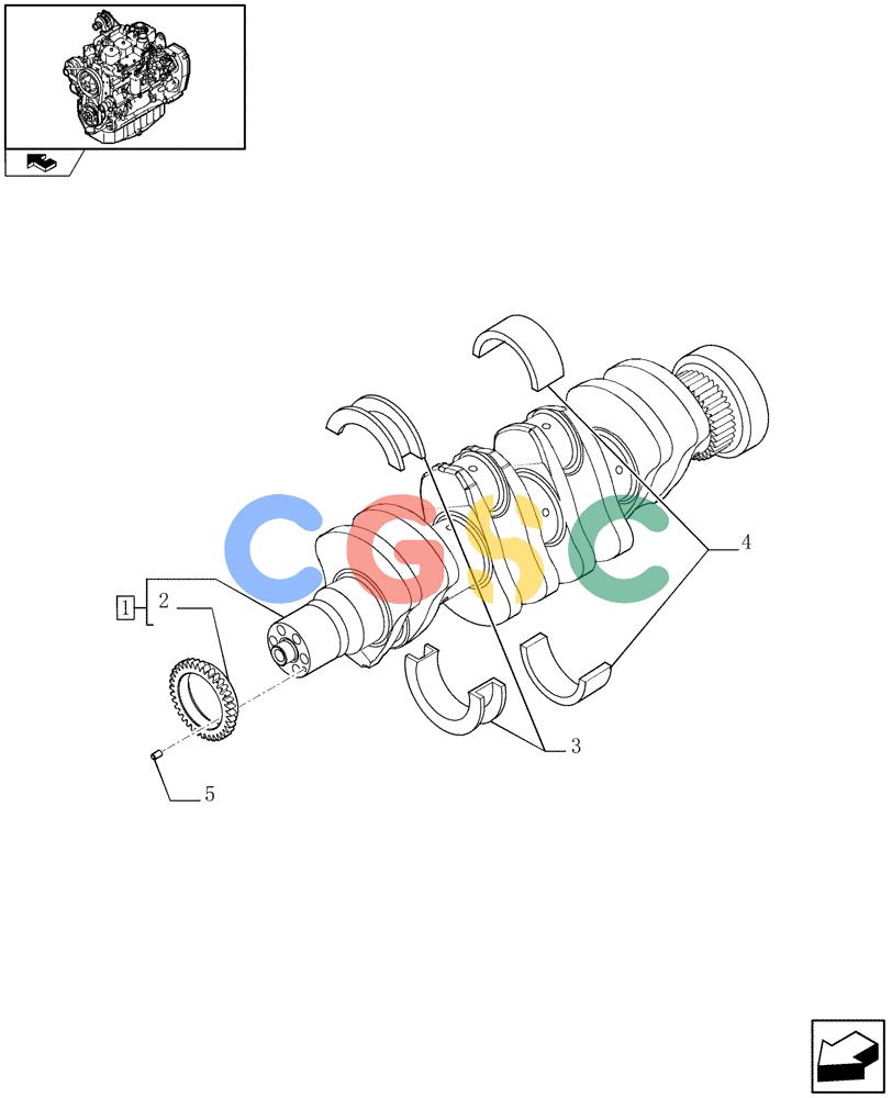 神钢零件查询(F4GE9484A J600) - ENGINE 504120790 - 87052264 (1/07-12/10) (0.08.0) - CRANKSHAFT (2852189) Kobelco