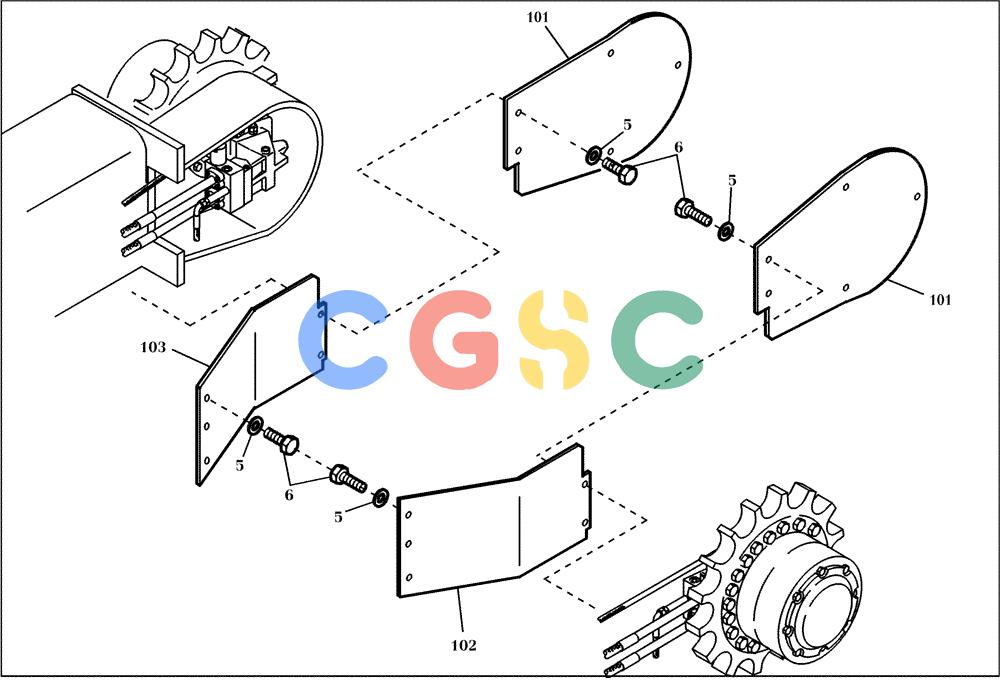 纽荷兰零件查询(EC160) - CRAWLER EXCAVATOR (4/99-) (36.540[001]) - COVER TRAVEL GEAR (S/N 716001-UP) New Holland Constructuion
