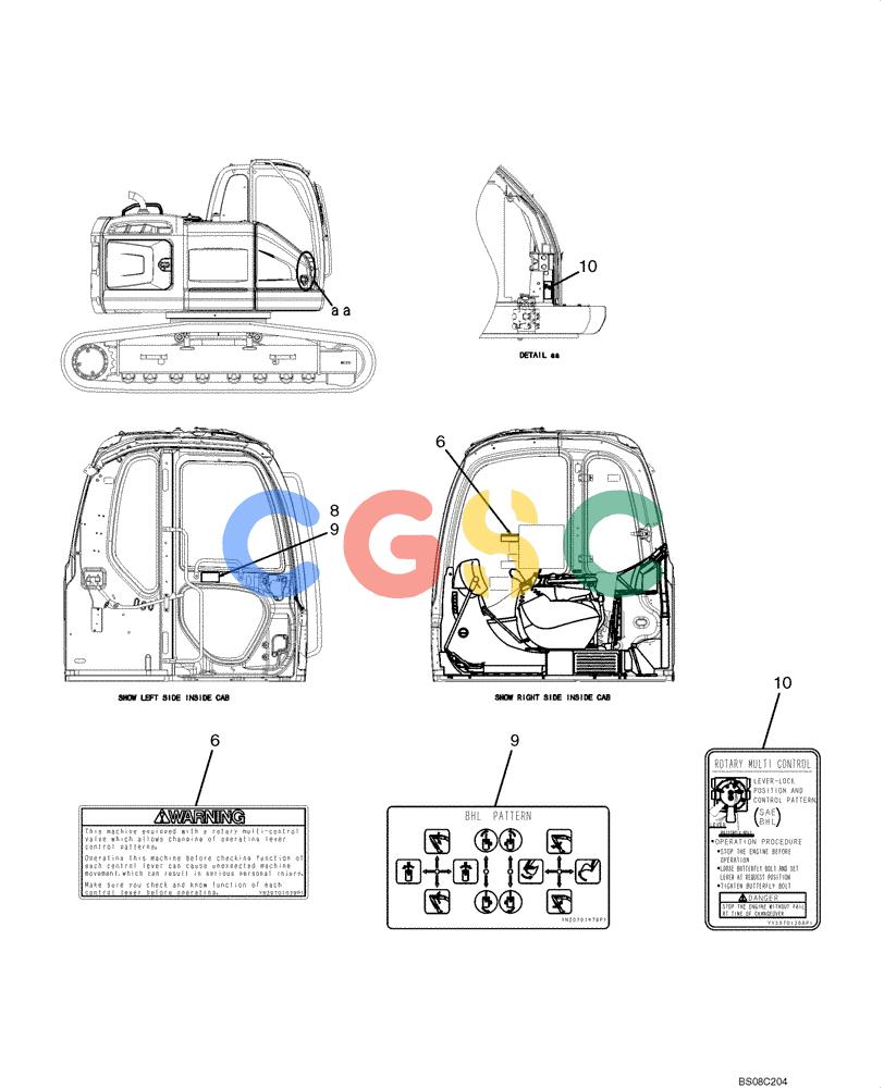 纽荷兰零件查询(E70BSR) - COMPACT CRAWLER EXCAVATOR BTW YT05-15001 - 18000 (NA) (4/08-) (07-03-00[00]) - NAME PLATE INSTALLATION (YF22T00055F3) New Holland Constructuion