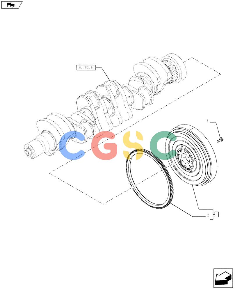 神钢零件查询(F4HFE613S A003) - ENGINE 504386128 - YN02P00090P1 (7/13-) (10.103.02) - FLYWHEEL - ENGINE (504019853) Kobelco