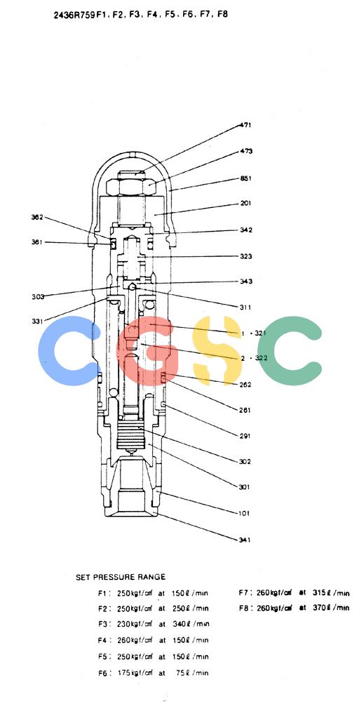 神钢零件查询(MD200C) - EXCAVATOR BTW YQU0701 - YQU2000 (1/80-12/06) (13-002) - VALVE ASSY. RELIEF Kobelco